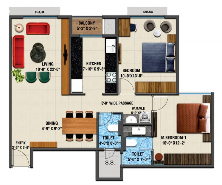 Floor Plan, arihant-advika 2 Bedroom 1275 Sq.Ft. Apartment In Vashi Sector 9 Navi Mumbai 7028622