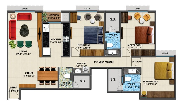 Floor Plan, arihant-advika 2 Bedroom 1275 Sq.Ft. Apartment In Vashi Sector 9 Navi Mumbai 7028622