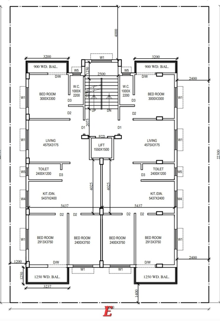 Floor Plan, new town 3 Bedroom 1250 Sq.Ft. Apartment In New Town Kolkata 7041886