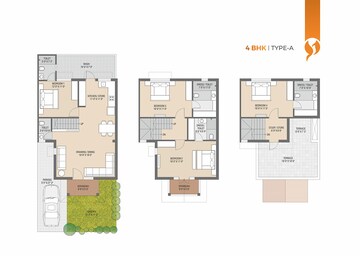 Floor Plan in 4 BHK Villa at Kasindra – for Sale