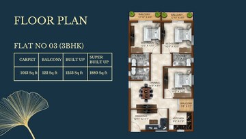Floor Plan in 3 BHK Apartment at Tamando – for Sale