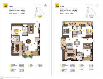 Floor Plan in 3 BHK Apartment at Elegant Nivasa, Kollur – for Sale