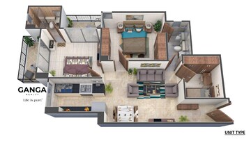 Floor Plan in 2 BHK Apartment at Ganga Tathastu, Sohna Sector 5 – for Sale