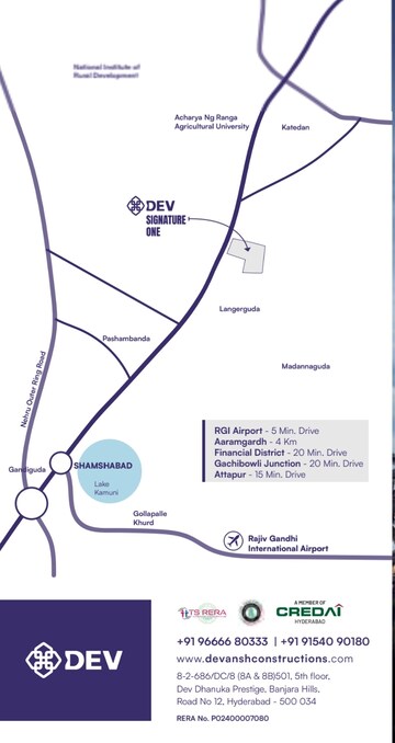 4 BHK Apartment – Map Location View at Dev Signature One, Gaganpahad - for Sale