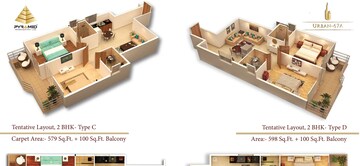 Furnished Amenities in 2 BHK Apartment at Pyramid Urban Homes 3, Sector 67a – for Sale