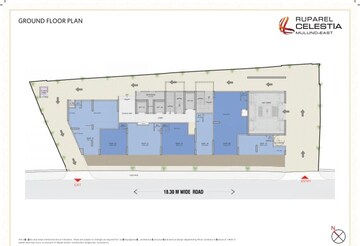 Floor Plan in 1 BHK Apartment at Ruparel Celestia, Mulund East – for Sale