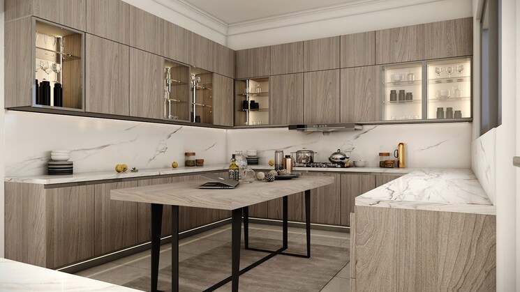 Kitchen, raghava-wave 3 Bedroom 1620 Sq.Ft. Apartment In Tellapur Hyderabad 7086419
