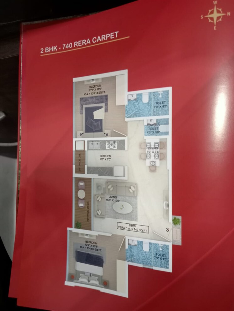 Floor Plan, oscar-om-nandanvan 2 Bedroom 740 Sq.Ft. Apartment In Mulund West Mumbai 7092453