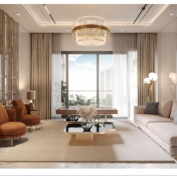 Living Room in 5 BHK Penthouse at M3M Mansion, Sector 113 – for Sale