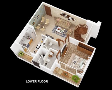 Floor Plan in 1.5 BHK Apartment at Saket World, Kalyan East – for Sale