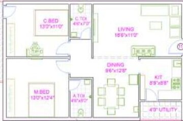 Floor Plan in 2 BHK Apartment at Velmala – for Sale