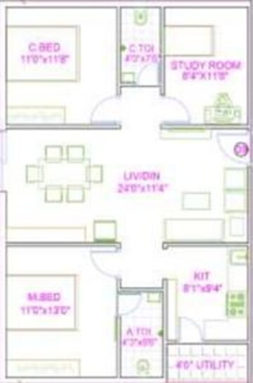 Floor Plan in 2 BHK Apartment at Velmala – for Sale