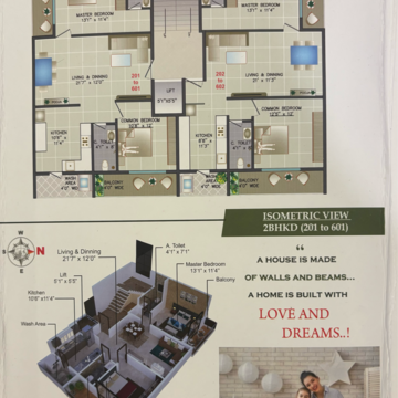 Floor Plan in 2 BHK Apartment at Uday Nagar – for Sale