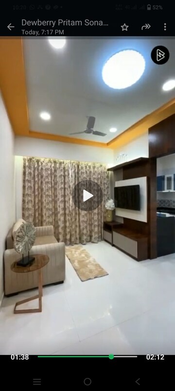 Living Room in 2 BHK Apartment at Kaneri Heights, Naigaon East – for Sale