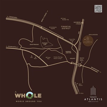 3 BHK Apartment – Map Location View at Vasavi Atlantis, Narsingi - for Sale