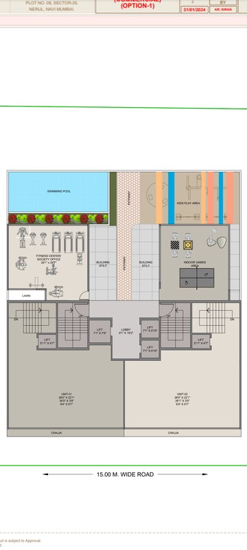 Floor Plan in 2 BHK Builder Floor at Experio Platinum Elysium, Sector 29 Nerul – for Sale