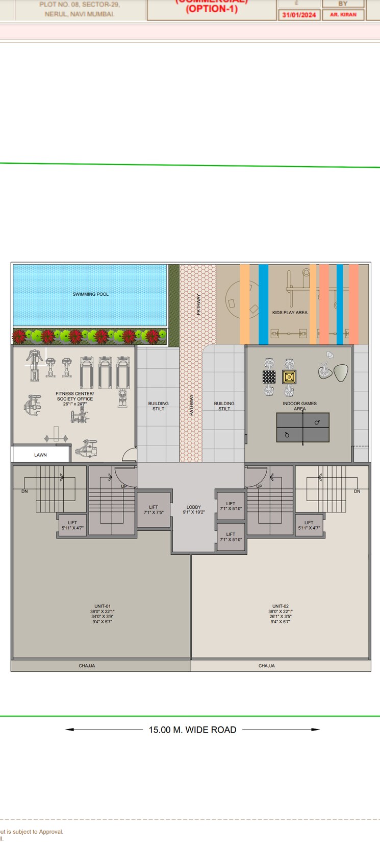 Floor Plan, experio-platinum-elysium 2 Bedroom 1190 Sq.Ft. Builder Floor In Sector 29 Nerul Navi Mumbai 7139960