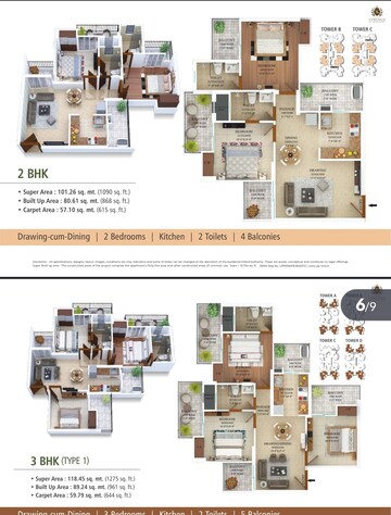 Floor Plan in 3 BHK Apartment at Civitech Strings, Sector 12 Greater Noida – for Sale