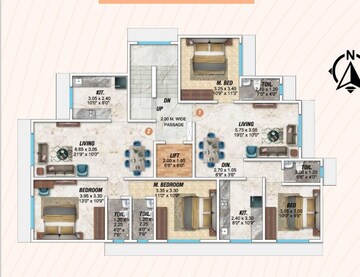 Floor Plan in 2 BHK Apartment at VB Veer Vishwa, Naupada – for Sale