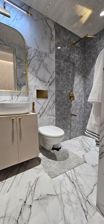 Bathroom in 1 BHK Apartment at Vihang Marina, Ghodbunder Road – for Sale