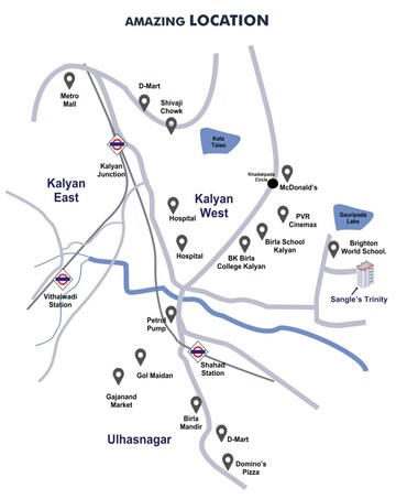 2 BHK Apartment – Map Location View at Yogidham - for Sale