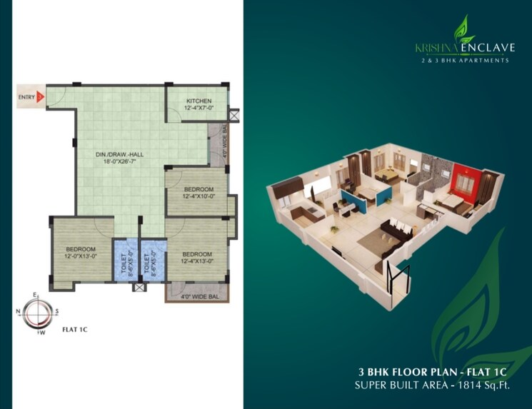 Floor Plan, baijnathpur 3.5 Bedroom 1200 Sq.Ft. Apartment In Baijnathpur Deoghar 7164223