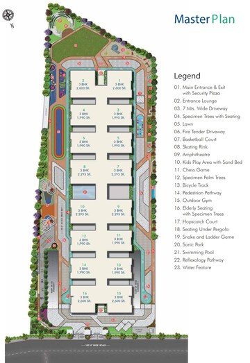 Master Plan in 3 BHK Apartment at Raghavendra Panchajanya Heights, Chanda Nagar – for Sale