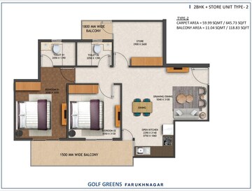 Floor Plan in 3 BHK Apartment at Farukh Nagar Sector 3 – for Sale