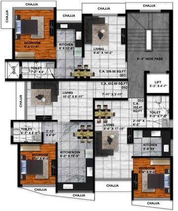 Floor Plan in 1.5 BHK Apartment at Vakola – for Sale