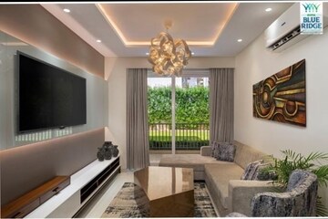 Living Room in 3 BHK Apartment at Motia Blue Ridge, Dhakoli Village – for Sale