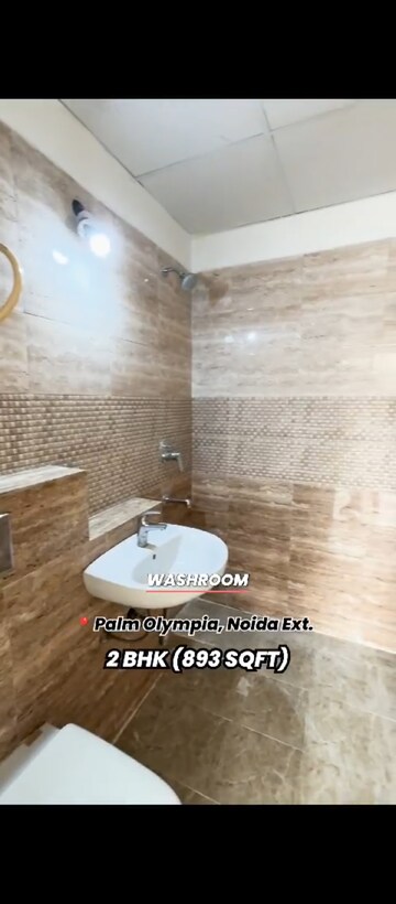 Bathroom in 2 BHK Apartment at Sam Palm Olympia, Sector 16c Greater Noida – for Sale