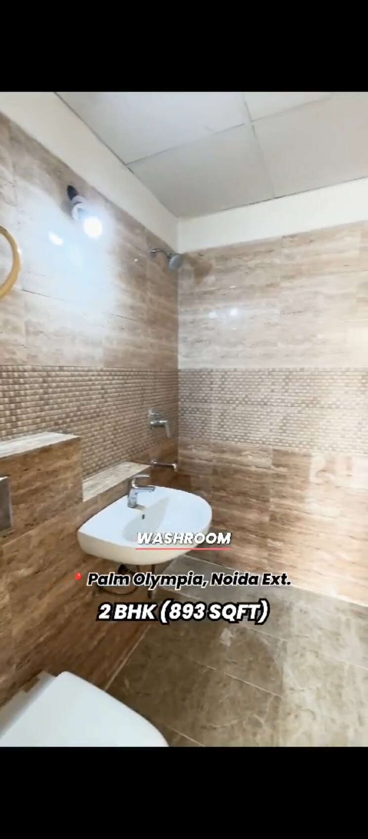 Bathroom, sam-palm-olympia 2 Bedroom 883 Sq.Ft. Apartment In Sector 16c Greater Noida Greater Noida 7173477