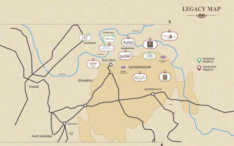 Map Location, yogidham 2 Bedroom 792 Sq.Ft. Apartment In Yogidham Thane 7174097