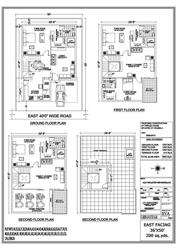 Floor Plan in 4 BHK Villa at Kollur – for Sale