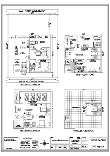 Floor Plan in 4 BHK Villa at Kollur – for Sale