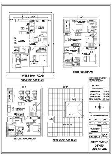Floor Plan in 4 BHK Villa at Kollur – for Sale