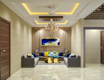 Living Room in 4 BHK Builder Floor at Puri Aman Vilas, Sector 89 – for Sale
