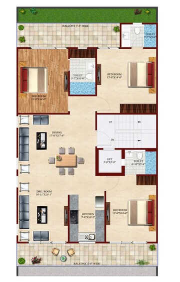 Floor Plan in 3 BHK Builder Floor at Sector 38 – for Sale