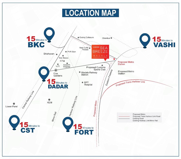 Map Location, labdhi-seabreeze 1 Bedroom 369 Sq.Ft. Apartment In Wadala Mumbai 7199642