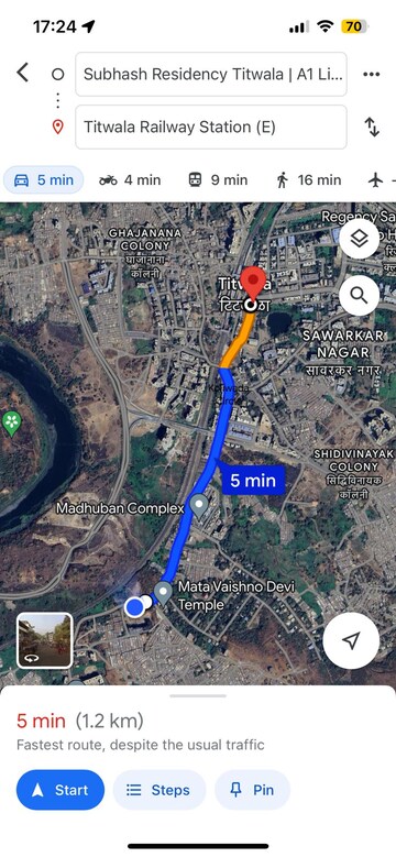 1 BHK Apartment – Map Location View at Aarav Subhash Residency, Titwala - for Sale