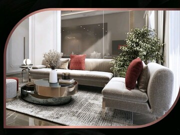 Living Room in 3 BHK Apartment at Tharwani Majestic Towers, Kalyan West – for Sale