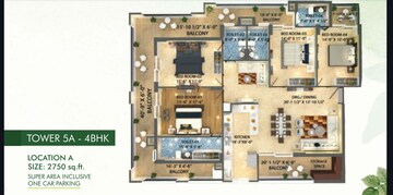 Floor Plan in 3 BHK Apartment at Trishla City, Patiala Road – for Sale