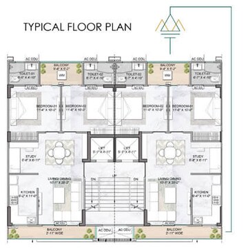 Floor Plan in 2.5 BHK Apartment at M3M Antalya Hills, Sector 79 – for Sale