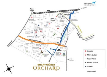 3.5 BHK Builder Floor – Map Location View at Smart World Orchard, Sector 61 - for Sale