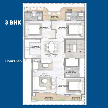 Floor Plan in 3.5 BHK Builder Floor at Smart World Orchard, Sector 61 – for Sale