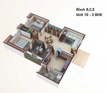 Floor Plan in 2 BHK Apartment at Pacifica Hillcrest Phase 2, Gachibowli – for Sale