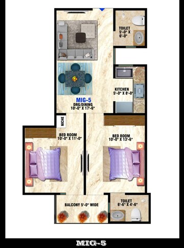 Floor Plan in 2 BHK Builder Floor at Shree Homes Noida, Sector 73 – for Sale