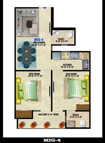 Floor Plan in 2 BHK Builder Floor at Shree Homes Noida, Sector 73 – for Sale