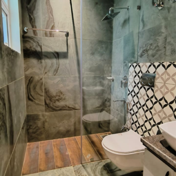 Bathroom in 3 BHK Apartment at Nandita Mayfair Park, Kishanpura – for Sale