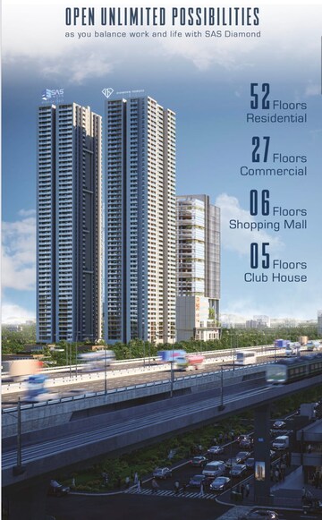  Office Space – Exterior View View at SAS Diamond Towers, Financial District - for Sale